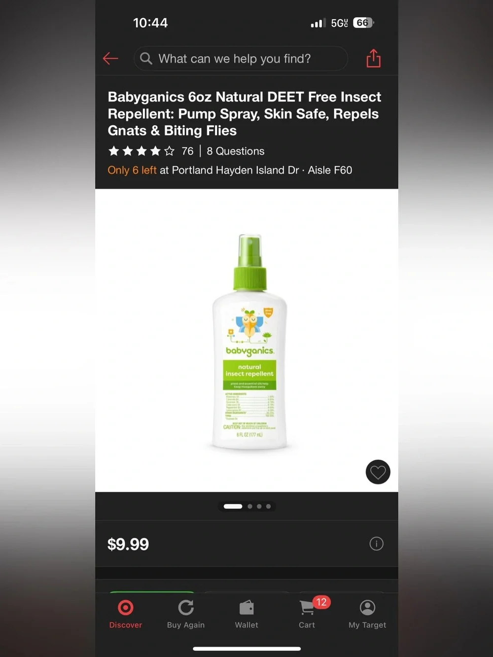 Babyganics Natural DEET Free Insect Repellent